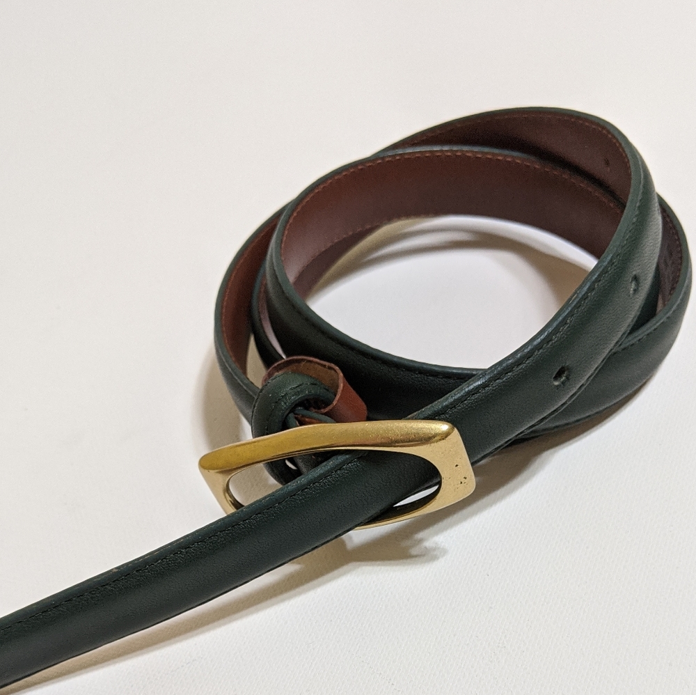 Coach leather belt green